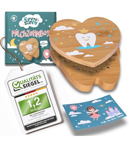 MAXI NONA Milchzahndose Personalisiert - Süße Aufbewahrungsbox Für Die Zahnfee Mit 22 Aufklebern