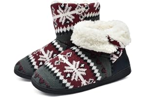 ONCAI Zapatillas De Casa Para Mujer En Invierno Lana Artificial Forrada De Botones En El Lateral, Cómoda y Cálida