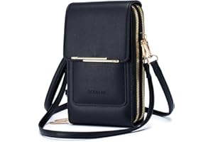 Roulens Damska skórzana mała torba na telefon crossbody, torby na ramię na telefon komórkowy, blokowanie RFID, portfel na telefon ze skóry PU, z przegródkami na karty, regulowany, odpinany pasek na