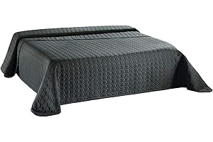 ‎SUMKITO Aqua-Textil Dreamlike Tagesdecke 220 x 240 cm anthrazit grau Mikrofaser Bettüberwurf leichte Wattierung Steppdecke