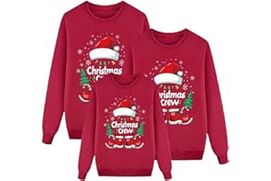 GENERICO Felpe Natale Famiglia Set, Maglione Natalizio Famiglia Funky Christmas Print Babbo Natalizi Felpe Famiglia Girocollo Pullover Sweatshirt Natalizio