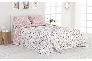 Victorio & Lucchino Colcha Bouti Reversible Cosida Modelo Vera (Rosa, 90 cm)