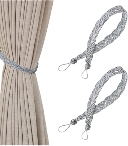 Set di 4 fermatende argentati, ganci per tende per pareti decorative, piccoli fermatende accessori per tende con viti di montaggio e tasselli da parete, per camera da letto e soggiorno