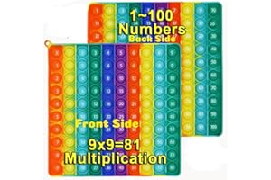 Ranzah Educational Fidget Toy |Push Pop Bubble Sensory Poppet Toy For Kids & Adults|Rainbow Pop Up Toy For Fun|Special Needs Silicone Stress Reliever Fidget Toy (1-100 Chart 1X9 Multiplication)