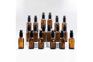 YIZHAO Bottiglie Spray Vetro 30ml, Ambra Spruzzino Nebulizzatore Piccolo, per Olii Essenziali, Profumo, Pulizia, Cosmetici, Viaggio, Farmacia - 18 Pcs