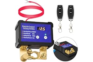 GEARCELL Kill Switch with Voltage Display Remote Battery Disconnect Switch 12V/24V 240A Automatic Power Cut Off Control Switch Smart Car Kill Switch Anti Theft for Auto GM Car Truck Boat RV