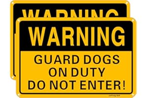 JOFFREG Beware of Dog Sign,Warning Guard Dogs on Duty Do Not Enter,20 x 30 cm,Reflective Aluminum,UV Printed,Weather Resistant,Waterproof,Durable Ink,Easy to Mount,Indoor Or Outdoor Use,2 Pack
