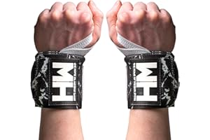 Weightlifting House Sangles de poignet pour haltérophilie Hommes et Femmes Gym Support de poignet avec boucle de pouce Force pour l'haltérophilie olympique