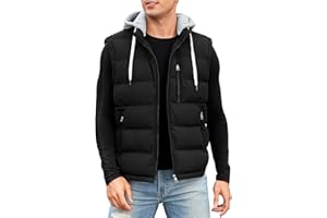 CMTOP Gilet Uomo Idrorepellente Antivento Smanicato con Cappuccio, Imbottito Trapuntato Caldo Giubbotto Senza Maniche Leggero Casual Comoda Giacca Senza Maniche con Zip e Tasca