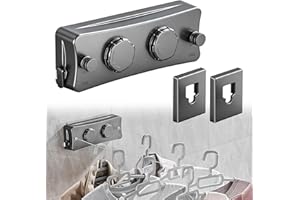 Feelhap Wäscheleine Ausziehbar, Einziehbare Wäscheleine Innenwäscheleinen, Ausziehbare wäscheleine Wand für Balkon, Edelstahlseil Tragbar wandwäscheleine Wandmontage 2 * 5.1 m Doppelseil, Ohne Bohren