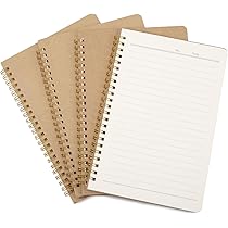 5 Blocchi Note A5 Con Carta Kraft - Quaderni A Spirale, Fogli Rigati, 100 Pagine Per Appunti E Scuola - Foto 14