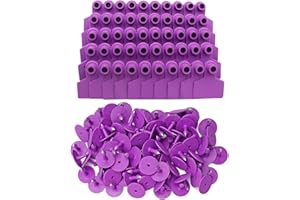 FARM & RANCH 100 marchi auricolari in plastica vuota per maiali, capre, pecore, vitello, mucche, animali (viola)