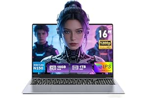 FUNYET Gaming Laptop Computer,16 Inch Notebook 16GB RAM 1TB SSD, N150 Processor (up to 3.6 Ghz), FHD 1920 x 1200 Display, Support WiFi 5, USB3.0, 6000mAh Battery,Backlit Keyboard