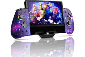 NexiGo Gripcon (Gen 2), Contrôleur amélioré pour Switch/Switch OLED en Mode Portable, lumière LED Ajustable, Design Ergonomique, gyro 6 Axes, Turbo, Cosmic Nebula