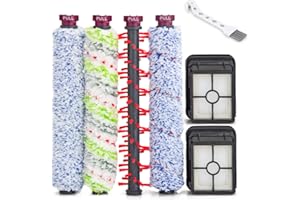 BIHARNT 4 Pack Brosse rouleau & 2 Pack 1866F Filtre Accessoire pour Bissell Crosswave 17132 2225N 2582N 2224E 2582E