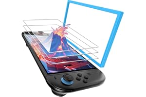 TRANSNOVO Protector de Pantalla Compatible con Nintendo Switch 2 2025, Cristal Templado HD, Dureza 9H, Anti-Rayones, Sin Burbujas, Instalación Fácil con Marco de Guía, Accesorios Protección, 3 Piezas