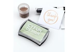 CYFUN DESIGN Tampon encreur transparent pour estampage et scrapbooking – Encre croustillante à séchage lent, surface surélevée durable pour toutes les tailles de tampons | Tampons encreurs durables