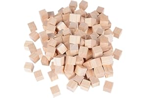 DEOMOR 100 Stück Holzwürfel 20mm Blanko Deko Bastelmaterial Quadrat Natur zum DIY Basteln Malen Handwerk Dekoration