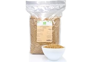 ‎GREEN ESSENCE Leinsamen Gold 5kg ganze goldene Leinsamen von der Grünen Essenz- ohne Zusätze - Leinsaat ideal zum Backen – vegan - ganze Körner Naturbelassen - Rohkostqualität (5 Kg)