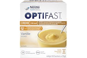 ‎NESTLÉHEALTHSCIENCE OPTIFAST Diät Creme Vanille zum Abnehmen | eiweißreicher Mahlzeitenersatz mit wichtigen Vitaminen und Mineralstoffen | schnell zubereitet und lecker im Geschmack | 8 x 55g