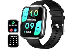 ANCwear Smart Watch Answer/Make Calls for Men Women, 1.96" Fitness Tracker Watch, Heart Rate/Step Counter/Sleep Tracker/Blood Oxygen/120+ Sports (Black)