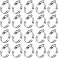Glarks 20Pcs 304 Stainless Steel Adjustable 27-51MM Range Worm Gear Hose Clamps Assortment Kit, Fuel Line Clamp for Water Pipe, Plumbing, Automotive and Mechanical Application (27-51MM)