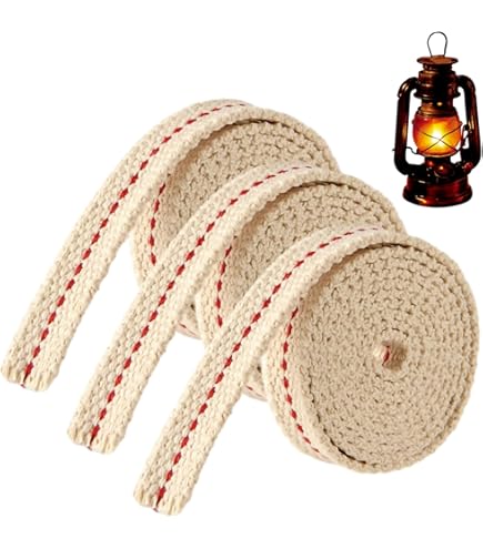 Mèche D'huile Coton SOURCING MAP 6mm Plat Large 2m Long Avec Rouge