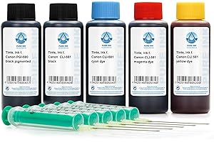 OCTOPUS 5x 100 ml atrament Pure Ink kompatybilny z wkładami atramentowymi Canon PGI-580, CLI-581 do Canon Pixma TR 7520, TR 7550, TR 8520, TR 8550, TS 6120, TS 6127, TS 6150, TS 6151