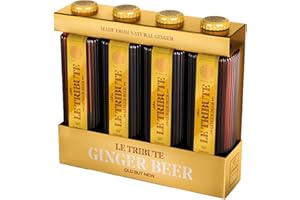 Le Tribute - Refresco de Jengibre, Ginger Beer, Mixer para Ginebra, Fresco y Picante, Ingredientes Naturales, Bebida con Gas - Pack 4 x 200 ml