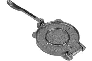 BEEK VPC4, 6,5 pouces Presse à tortillas Fonte Maïs Tortillas Pâte Outils de Pressage Fournitures de Cuisine Gris, Acrylique