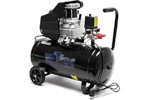 Compresseur d’air avec Réservoir de 50l 1500W 2CV 212l/min Outil d’atelier Mobile avec Roues
