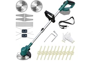 FIUTAZGE Débroussailleuse électrique sans Fil, Coupe Bordure sans Fil Compatible avec Les Batteries Makita, débroussailleuses avec 4 Lames pour tondre Les pelouses et Les arbustes (sans Batterie)