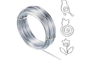 JCAKES Alambre de aluminio para manualidades, 3 mm x 20 m, alambre de aluminio, alambre de plata, alambre suave, alambre para joyas, piezas decorativas, esculturas de bricolaje, fabricación de coronas,