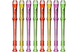 Toyvian Lot de 8 flûtes en plastique - Instrument de musique - 6 trous - Clarinette pour enfants - Instrument enregistreur - Petites flûtes - Pour débutants - Pour l'apprentissage de l'entraînement