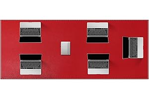 ZORESYN Tavolo da conferenza Tappetino da scrivania (180X80cm) - Grande Sottomano da Ufficio, Tappetino da Mouse, Resistente Tovagliette in Pelle PU Impermeabile per Ufficio e Casa - Rosso