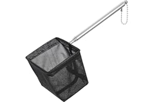 JIEYAO Rete per pesci da acquario con manico estensibile, piccola rete da pesca piccola da 6,3 cm, piccola rete da pesca morbida e fine, rete telescopica per acquario, retine per la pulizia dei