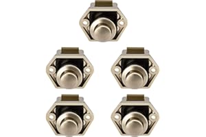 OCGIG 5PCS Mini-Druckknopf-Schubladenschrank Schranktür-Fallenschloss Wohnwagen Wohnmobil Bootsknopf Nickel