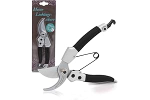 Altera la Vita Professionelle Floristenschere Gartenschere Baumschere Rosenschere | klein und ergonomisch für Rechts- und Linkshänder | Bypass-Schere scharfe SK5-Stahl Klingen | 18 cm pink (Schwarz)