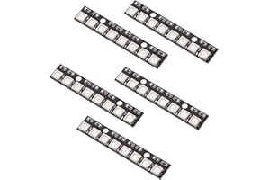 iHaospace 5 Stück WS2812 5050 RGB 8 Bit 8 LEDs Lichtstreifen-Treiberplatine 8 Kanäle integriertes vollfarbgesteuertes Entwicklungsplatine schwarz für Arduino
