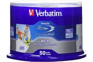 Verbatim 43812 25GB BD-R Blank Blu-Ray Disc - Blank Blu-Ray Discs (BD-R, 25GB, 405nm, Spindle, 50 Pieces)