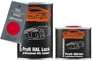 RAL 3002 Karminrot glansig, lack-burk + härdare 1,5 L