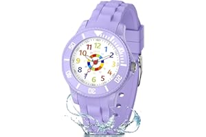 GUUMUXIN Orologio Bambino, Orologio Educativo con Lancette per Bambini, Quadrante Multicolore con Scale Chiare, Con Cinturino Morbido, Adatto a Ragazzi e Ragazze dai 5-16, Facile da Leggere e Imparare