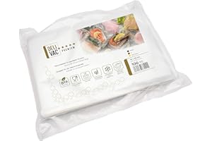 DeliVac Vakuumierbeutel 16x25 cm – 100 Stück, geprägte Vakuumbeutel für alle Vakuumierer, BPA-frei, lebensmittelecht, ideal für Sous-Vide, Gefrierschrank & Lebensmittelaufbewahrung