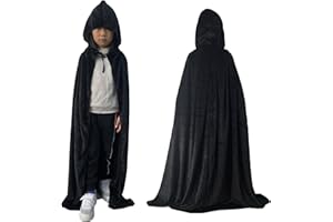 TOPWAYS® Mantello in velluto con cappuccio per bambini, per Halloween, cosplay, feste, Natale, costume accessorio