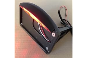 HASKULLE Black Side Mounted Flat License Plate Bracket w/Led Tail Light Brake Light 1" Axles for Suzuki for Kawasaki for Yamaha Cruisers VT Shadow Spirit Velorex Deluxe 600 750 1100