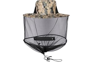 WUBAYI Fischernetz Mesh Caps, Midge Kopfnetz, Anti-Moskito Biene Bug Insekt Fliegenmaske Hut, Outdoor Angelausrüstung für Outdoor, Wandern, Angeln, Camping