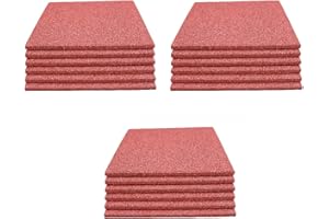 ‎LANDGRID 18 x Fallschutzmatten Rot 50x50x2,5cm Gummimatten Spielplatzmatte Schaukel Rutsche Spielturm Outdoor Indoor Fitness Gymnastikmatte