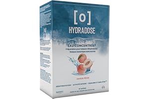 Hydrascore - Hydradose Eau Concentrée Goût Pêche - 10 Sachets - Améliore l’Hydratation - Réhydratant pour Sportifs, Séniors, Chaleurs, Fièvres, Perte de Soif - N1162