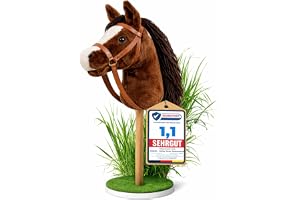 Zenovia Hobby Horse Käpphäst brun – Turneringsbar käpphäst från 3 till 6 år – utan hjul, handtag och ljud – lätt och realistisk – för hobby horsing – i presentförpackning