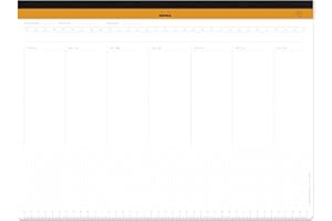 RHODIA 194041C - Sottomano Settimanale telato - A3+ 42x30,9 cm - -60 FOGLI Staccabili Microforati 80g/m - supporto per Tastiera/Mouse e Strumento di Organizzazione - Collezione Rhodiatime